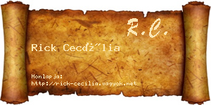 Rick Cecília névjegykártya
